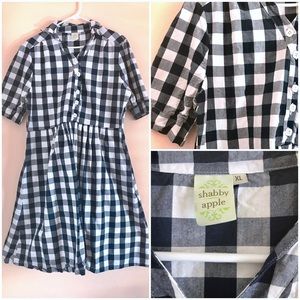 Retro vintage style navy gingham dress XL